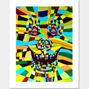 Funky Funny Clown Scary Clown Face Posters and Art